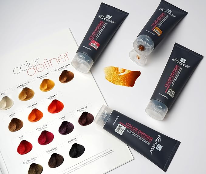 L Lorenzo Color Definer Cellophane 8.11fl.oz/240ml | Peroxide &amp Ammonia Free | Glossy hair Brilliant color without Damaged Hair | Stain Remover Inside (Honey Wheat 240ml / 8.11Fl.Oz)