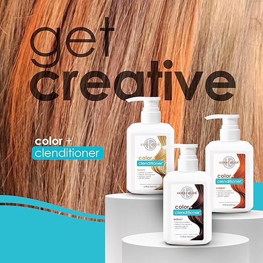 Keracolor Color + Clenditioner 3-in-1 Color-Depositing Conditioner Gentle Cleansing Conditioner Infusing Semi-Permanent Hair Color 9 Shades 33.8 Fl Oz