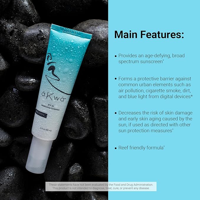 4Life - aKwa SPF 30 Moisturizing Sunscreen - Reef-Friendly UVA/UVB Protection with Zinc Oxide Octisalate Vitamin C Hydroxyapatite - 2 oz