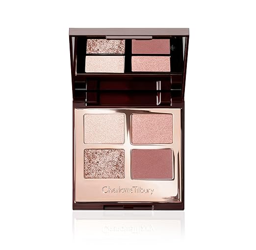 Charlotte Tilbury Bigger Brighter Eyeshadow Palette - Shimmer &amp Satin Matte Eyeshadow Quad with a Rich Powder Formula - Includes 4 Complementary Shades - Exagger-Eyes