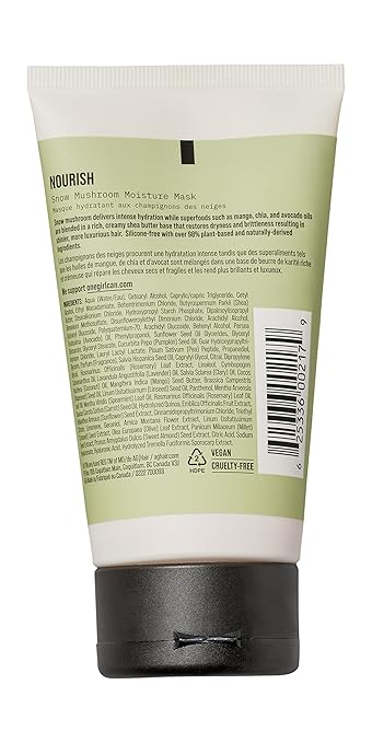 AG Care Nourish Snow Mushroom Hair Mask with Avocado Oil - Deep Conditioner for Dry Damaged Hair 5 Fl Oz Bottle
