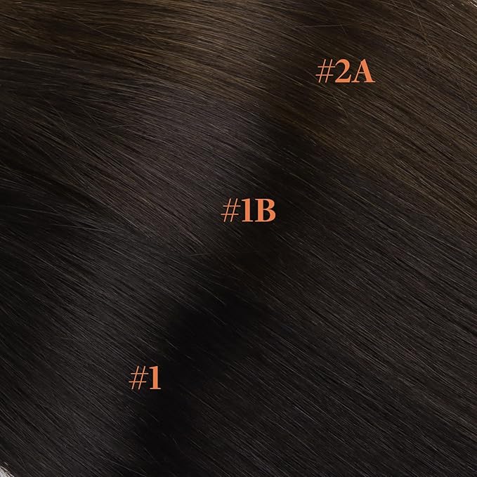 GOO GOO Invisi Edge Clip in Hair Extensions 18inch 110g 7Pcs Injected Seamless PU Clip in Hair Extensions Virgin Real Human Hair #1D/2C/4E Chocolate Dip Color Melt