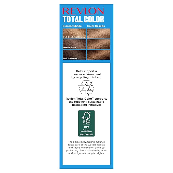 Revlon Permanent Hair Color Permanent Hair Dye Total Color with 100% Gray Coverage Clean &amp Vegan 63 Light Golden Brown 3.5 Oz
