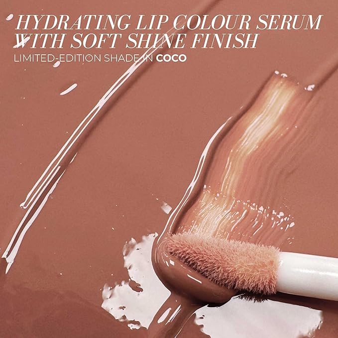 FITGLOW Beauty Lip Colour Serum | Hydrating Lip Gloss | Plumping Anti-Aging Lip Treatment | Natural Shine with Pomegranate Sterols &amp Collagen | Buildable Color for Dry Chapped Lips | Coco - 10g