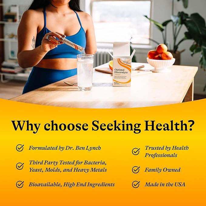 Seeking Health Optimal Electrolyte Sticks - Electrolyte Drink for Hydration Heart &amp Muscle Recovery??Support - Supports active Lifestyle - Vegan Gluten-Free &amp Non-GMO - Orange Flavor 30 Sti