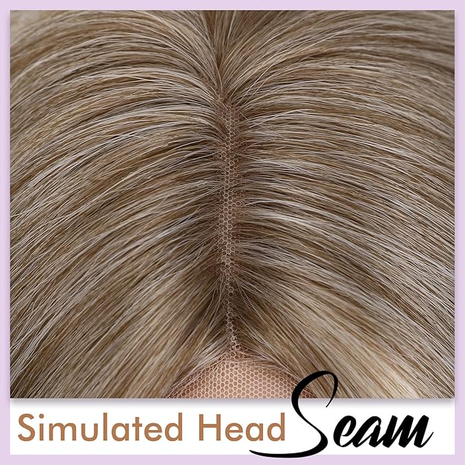 FAVE Ash Blonde Wig Middle Part Lace Blonde Wigs Natural Wavy Dirty Blonde Wigs Soft Long Wigs for White Women(26 Inches)