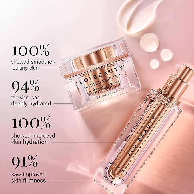 JLO BEAUTY Starter Skin Care Kit 3 Piece Facial Set with Face Wash Serum &amp Face Moisturizer Daily Skin Care Routine For Women Includes 5 Oz Facial Cleanser 1.5 Oz Serum 1.7 Oz Moisturizer Cr