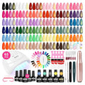VANREESA Gel Nail Polish Kit with U V Light and Nail Drill Kit 65 Pcs Gel Polish Nail Set 35 All Season Colors Nail Polish Set Base Coat &amp 4 Effects Top Coat Complete Nail Kit Gifts for Women