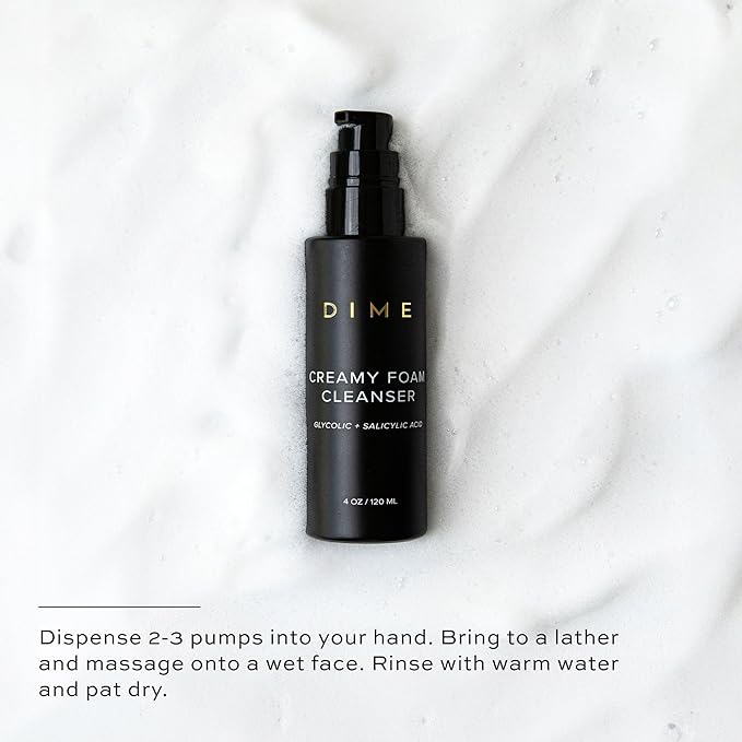 DIME Beauty Creamy Foam Cleanser Foaming Face Wash Daily Salicylic Acid Facial Cleanser for Oily Skin 4 oz / 120 m