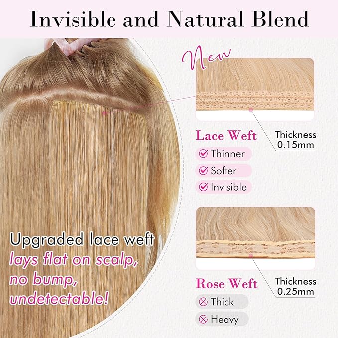 REECHO Clip in Hair Extensions - 4PCS 12 Short Curly Wavy Brown with Highlights
