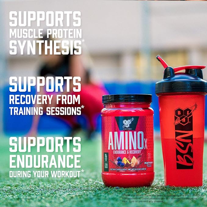 BSN Amino X Muscle Recovery &amp Endurance Powder with BCAAs 10 Grams of Amino Acids Keto Friendly Caffeine-Free Support Endurance Zero Sugar Blue Raz 30 servings 15.34 Ounce (Packaging May V