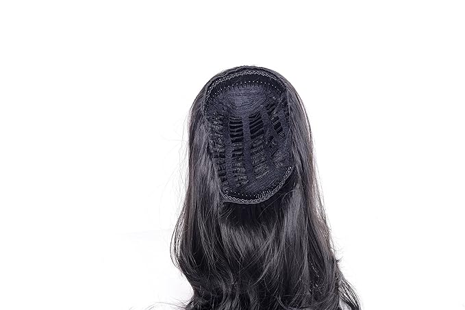 Onedor 22 Semi Curly Hair Women Ladies 3/4 Half Wig Premium Japanese Synthetic fibers Wigs with Secured Mesh Head Cap (R1)