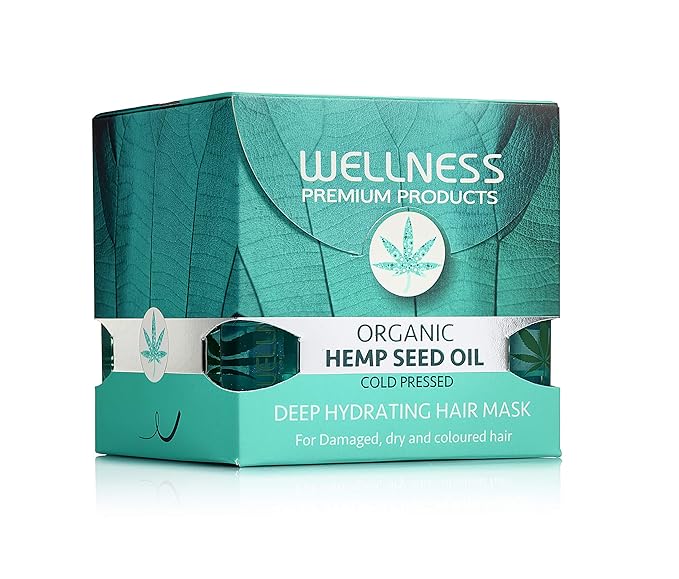 Wellness Premium Products Organic Hemp Seed Oil Deep Hydrating Hair Mask Unisex Mask I0095757 16.91 Fl Oz (Pack of 1)