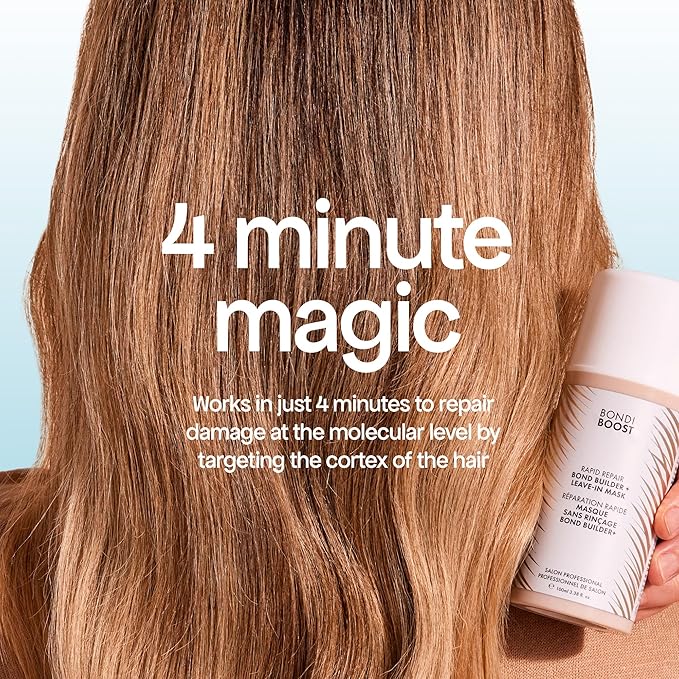 BONDIBOOST Rapid Repair Bond Builder + Leave-In Hair Treatment for Dry Damaged Hair [3.38 fl oz] Strengthens &amp Restores + Advanced Hair Repair Solution for Healthier &amp Shinier Results