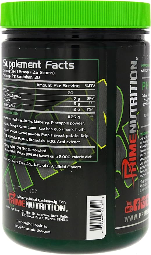 Phytoform | Fruits &amp Greens | Prime Nutrition | 375g | 30 Servings (Kiwi-Strawberry)
