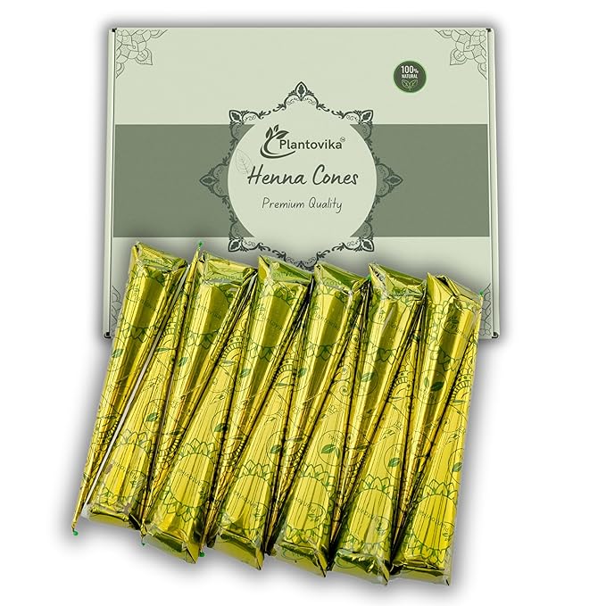 100% Natural and Pure Henna Cone or tube Ready to use paste for Reddish Brown Hair Color Long-lasting No additives Chemical free Henna Hair Dye Spot hair coloring (Pack of 12)