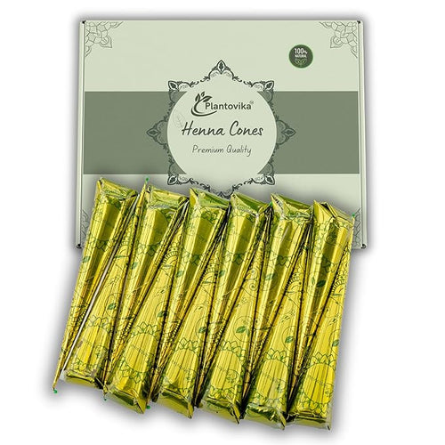 100% Natural and Pure Henna Cone or tube Ready to use paste for Reddish Brown Hair Color Long-lasting No additives Chemical free Henna Hair Dye Spot hair coloring (Pack of 12)