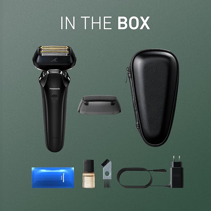 Panasonic ARC6 Electric Razor for Men Face Wet &amp Dry Shavers for Men with Foil Shaver Pop-up Trimmer Ultra-Fast 6-Blade Smart Shave Sensor 22D Flexible Pivoting Head - ES-LS8A-K (Black)