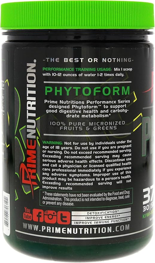 Phytoform | Fruits &amp Greens | Prime Nutrition | 375g | 30 Servings (Kiwi-Strawberry)