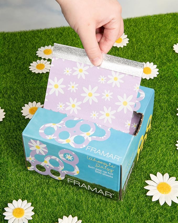 Framar Daisy Hair Foils For Highlighting - Pop Up Hair Foil Highlight Foils For Hair Aluminum Foil Sheets Salon Foils For Hair Stylist Hair Dye Supplies Non Slip 500 Pop Up Foil Sheets