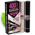 400X Pure Silk Fiber Lash Mascara [Ultra Black Volume and Length] Longer &amp Thicker Eyelashes. Waterproof Long Lasting Instant &amp Very Easy to Apply Smudge-proof Hypoallergenic