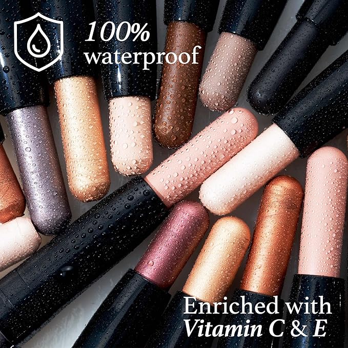 Julep Eyeshadow 101 Cr?me-to-Powder Waterproof Eyeshadow Stick Duo ? Long-Lasting Crease-Proof Easy Apply with Built-in Smudger - Silver Moonlight Shimmer &amp Honey Gold Shimmer
