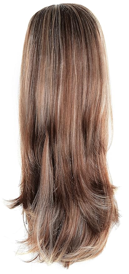 OneDor 22 Semi Curly Hair Women Ladies 3/4 Half Wig Premium Japanese Synthetic fibers Wigs with Secured Mesh Head Cap (R1224B)