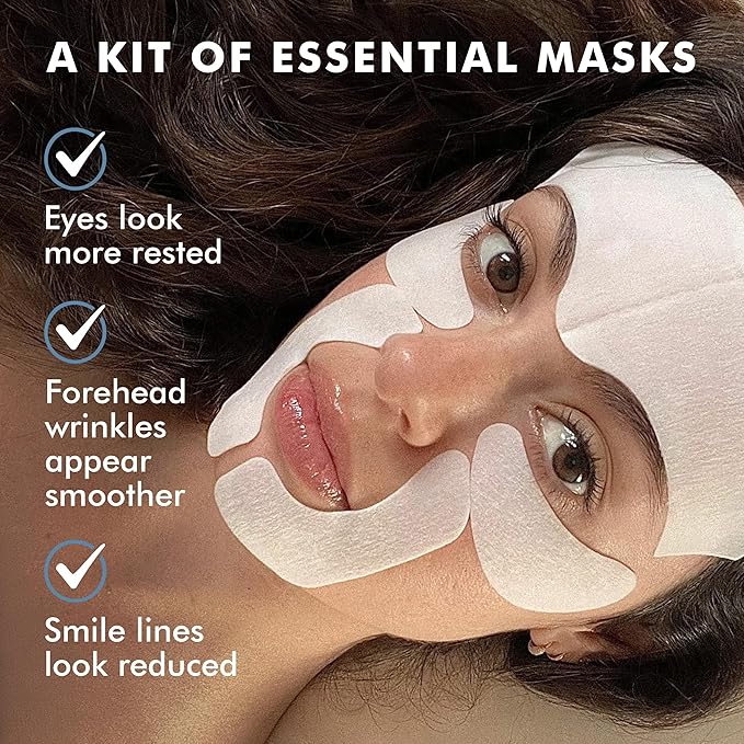 skyn ICELAND Facelift in-a-Bag Firming Hydrogel Masks for Forehead Smile Lines and Under Eyes. Cooling Gel Facial Patches with Peptides and Coenzyme Q10. Treatment for All Skin Types Vegan 6 Pcs.