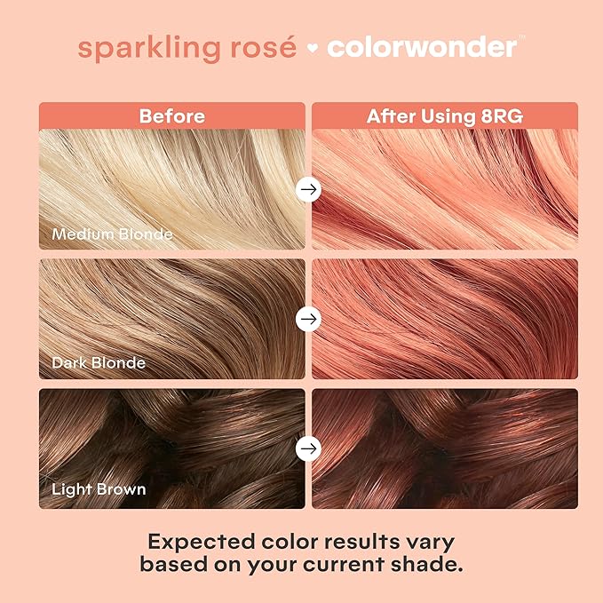 Madison Reed colorwonder Demi-Permanent Hair Color Effortless At-Home Hair Dye Ammonia-Free Cruelty-Free Sparkling Ros? (8RG Rose Gold) Pack of 1