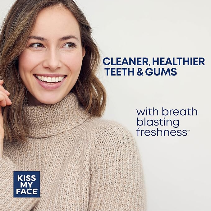 Kiss My Face Sensitive Toothpaste Gel Citrus Mint Gel Protection for Sensitive Teeth and Gums with Tea Tree Oil Aloe and Iceland Moss Fluoride Free Vegan 4.5 oz 6 Pack