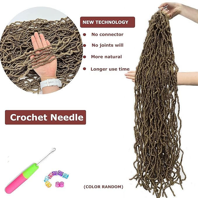 Light Brown soft locs 36 inch goddess locs Faux Locs Crochet Hair for Black Women Whole Strand Pre-looped Long New Locs Braiding Hair Extension