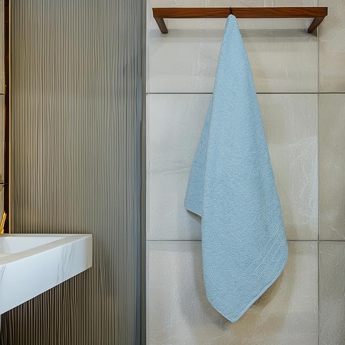 Tens Towels Pack of 4 Extra Large Bath Towels 30 x 60 Inches 100% Cotton Larger &amp Lighter Weight Quicker to Dry Super Soft and Absorbent Perfect for Bathroom Sky Blue