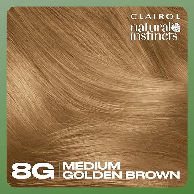 Clairol Natural Instincts Demi-Permanent Hair Dye 8G Medium Golden Blonde Hair Color Pack of 3