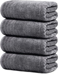 Tens Towels Pack of 4 Extra Large Bath Towels 30 x 60 Inches 100% Cotton Larger &amp Lighter Weight Quicker to Dry Super Soft and Absorbent Perfect for Bathroom Dark Grey