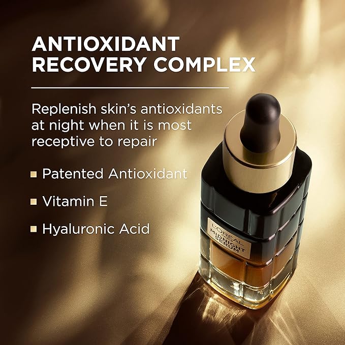 L'Oreal Paris Age Perfect Anti-Aging Midnight Face Serum Reduce Wrinkles 1oz + Eye Cream Sample