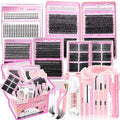 Lashes Clusters Kit 1846Pcs Bulk Packs Volume False Eyelash Extensions D Curl Wispy Individual Eyelashes Volume Studio Effect Wholesale Large Pack with Glue&ampSeal|Tweezers|Removers|Cleanser