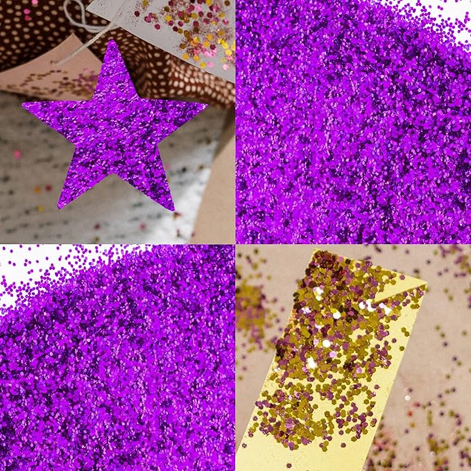 BAZIC Products Glitter Shaker 1 LB Purple Color Sparkling Powder in Large Jar for Slime Paints Crafts Nail Art Polish Skin Halloween Party 1-Pack