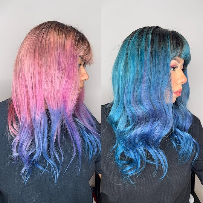 oVertone Semi Permanent Hair Color Conditioner Midnight Teal 8 oz Nourishing Damage-Free Color Depositing Mask for All Hair Types with Shea Butter &amp Coconut Oil Vegan &amp Cruelty-Free