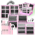 6 Box Mix Lashes Clusters Kit Gift Packs 1686Pcs with 2X Bond&ampSeal Volume Mega/Bottom Soft Extension False Eyelash D Curl Wispy Natural DIY Individual Fake Eyelashes for Beginners Bulk Pack