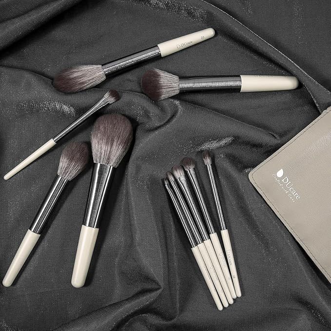 DUcare Makeup Brushes Set Professional 10pcs Foundation Blush Face Contour Powder Brush Eyeshadow Eyeliner Eyebrow Lip Liquid Cream Blending Make up Brush Kit Synthetic Essential