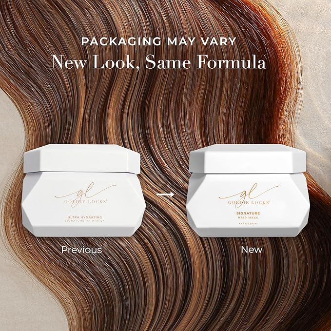 Goldie Locks Ultra Hydrating Hair Mask - Frizz Control and Deep Moisture Treatment - Adds Shine and Smoothness - Safe for Extensions &amp Color-Treated Hair - Protein-Free - 6.8 fl oz(Packaging May V