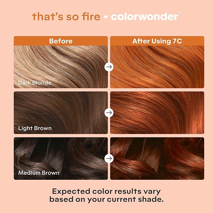 Madison Reed colorwonder Demi-Permanent Hair Color Effortless At-Home Hair Dye Ammonia-Free Cruelty-Free That's So Fire (7C Light Copper) Pack of 2