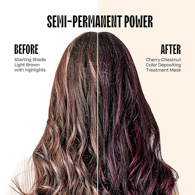 Overtone Semi Permanent Hair Color Conditioner Cherry Chestnut 8 oz Nourishing Damage-Free Color Depositing Mask for All Hair Types with Shea Butter &amp Coconut Oil Vegan &amp Cruelty-Free