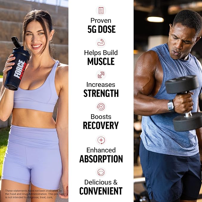 Force Factor Creatine Monohydrate Gummies 5g Dose for Men &amp Women to Support Muscle Strength Recovery Cognitive Health &amp Memory Watermelon 150 Gummies