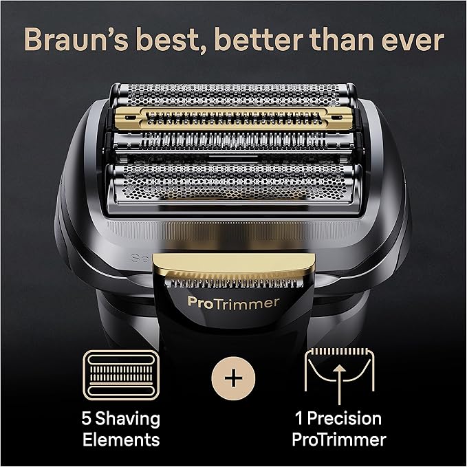 Braun Series 9 PRO+ Electric Razor for Men 5 Pro Shave Elements &amp Precision Long Hair Trimmer 6in1 SmartCare Center Wet &amp Dry Electric Shaver for Smooth Skin with 60min Battery Runtime 956