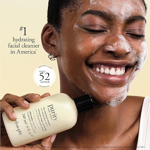 philosophy purity made simple one-step facial cleanser- with meadowfoam seed oil gently cleanses &amp melts away dirt oil &amp stubborn makeup paraben-free face wash