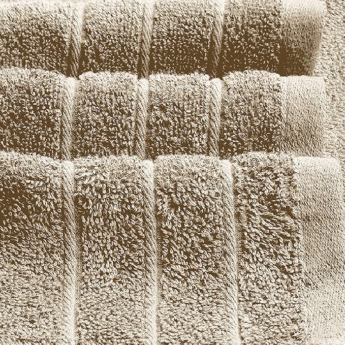 Tens Towels Pack of 4 Extra Large Bath Towels 30 x 60 Inches 100% Cotton Larger &amp Lighter Weight Quicker to Dry Super Soft and Absorbent Perfect for Bathroom Beige