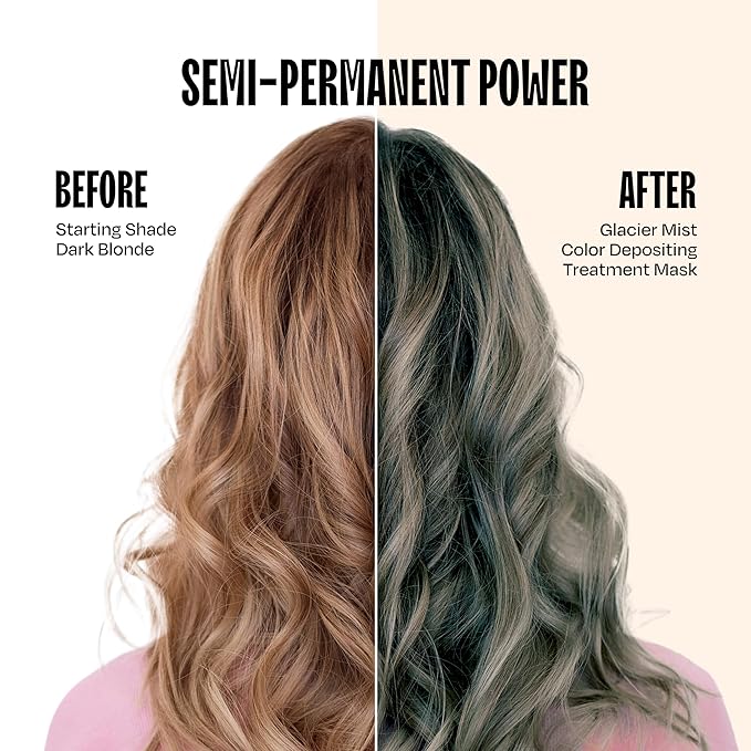 Overtone Semi Permanent Hair Color Conditioner Glacier Mist 8 oz Nourishing Damage-Free Color Depositing Mask for All Hair Types with Shea Butter &amp Coconut Oil Vegan &amp Cruelty-Free