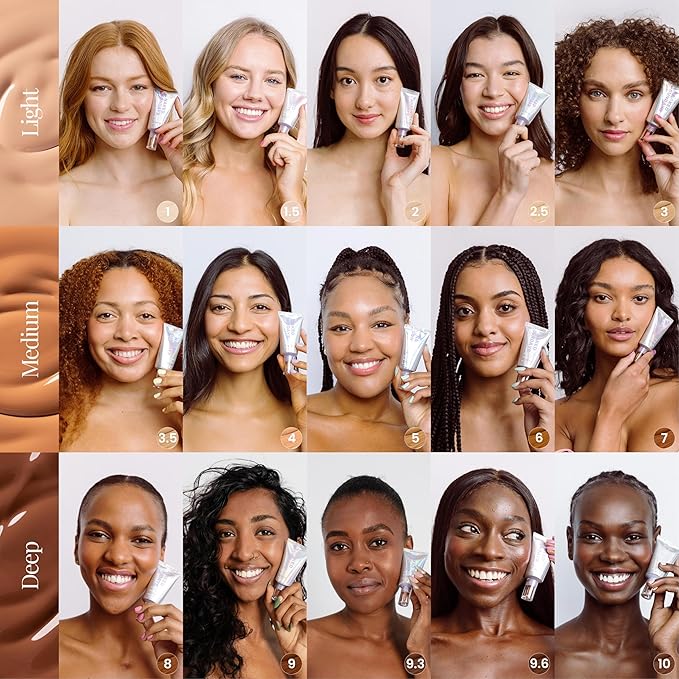 Naked Sundays BeautyScreen??SPF 50 Mineral Peptide Foundation Tint ? Skin Tint &amp Mineral Sunscreen | Radiant Buildable Coverage Acne-Safe Infused with Peptides (1 Fair Neutral 1.01 oz)