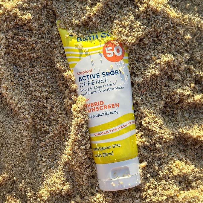 Seaweed Bath Co. draft Defense SPF 50 Sport Broad Spectrum Hybrid Sunscreen Cream 3.4 Ounce (Pack of 2) Sustainably Harvested Seaweed Aloe Watermelon